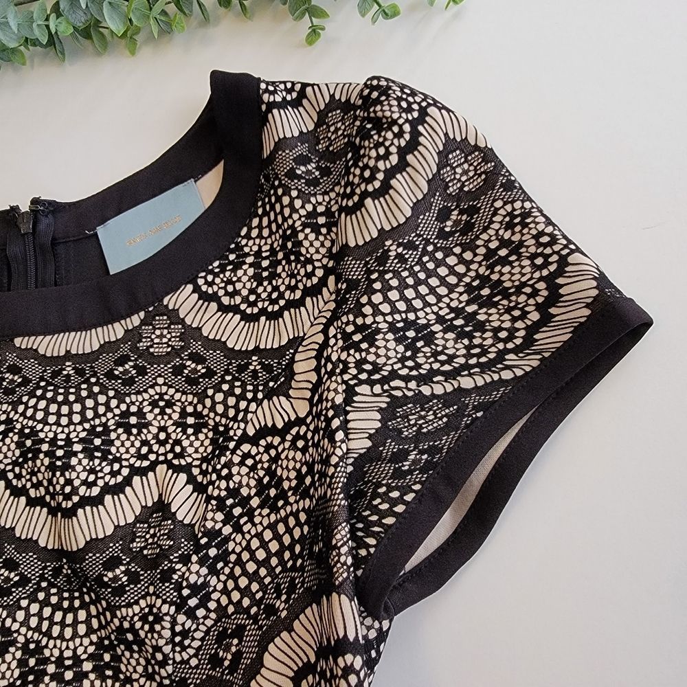 Skies Are Blue Black & Tan Lace Blouse - Picture 3 of 10
